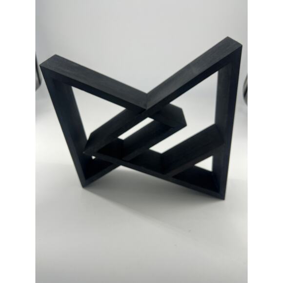 Black Shelved Triangle Star Multi Level Boho Moon Whimsy Goth Wood Home Decor - Picture 15 of 15